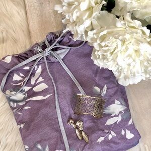 Lightweight floral hoodie.  Size L.